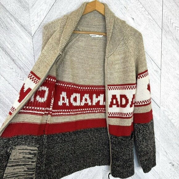 Bluenotes Sweater Womens Size Medium CANADA Shawl Collar Knit Dad Grandpa - Picture 4 of 5